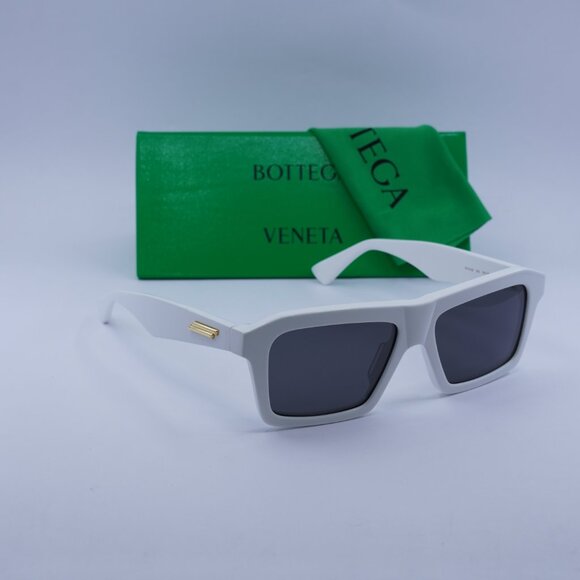 Bottega Veneta BV1213S 004 Rectangle Sunglasses - White\Grey - Picture 5 of 10